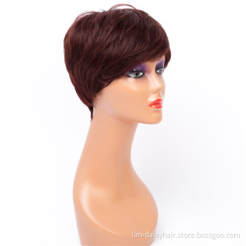 Short Pixie Cut Cheap Factory Price  Good Quality  None Lace Human Hair Wigs